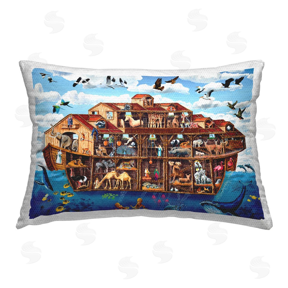 Art Poulin Bible Story Animal Art Outdoor Quick-Dry Polyester Printed Throw Pillow