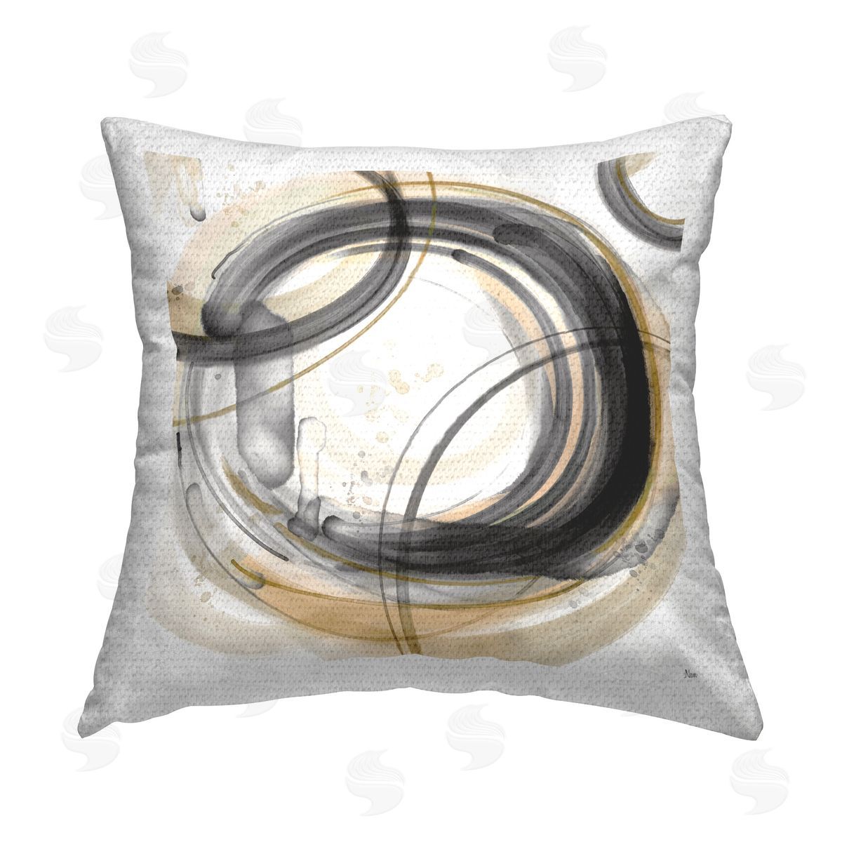 Nan Aligned Circles Abstraction Outdoor Quick-Dry Polyester Printed Throw Pillow