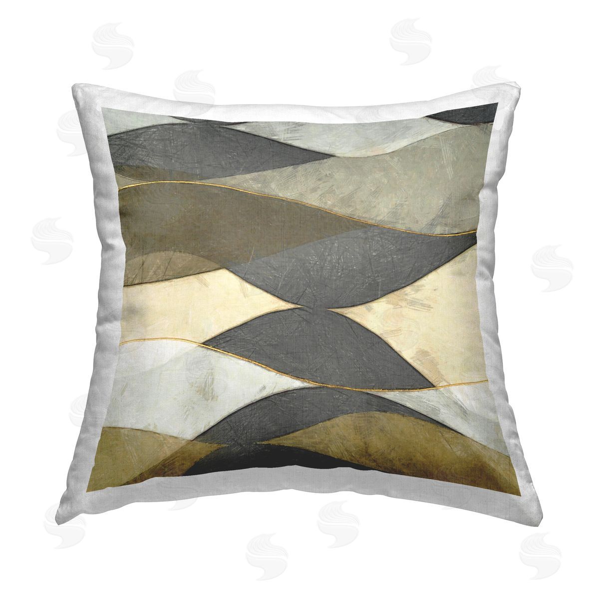 Alonzo Saunders Flowing Arch Shapes Printed Plush Polyester Throw Pillow
