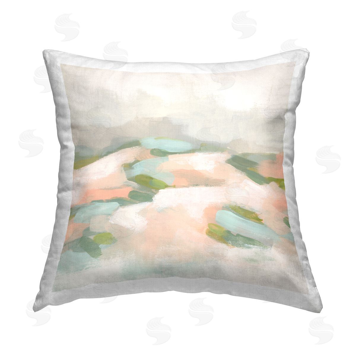 June Erica Vess Muted Landscape Abstraction Printed Plush Polyester Throw Pillow