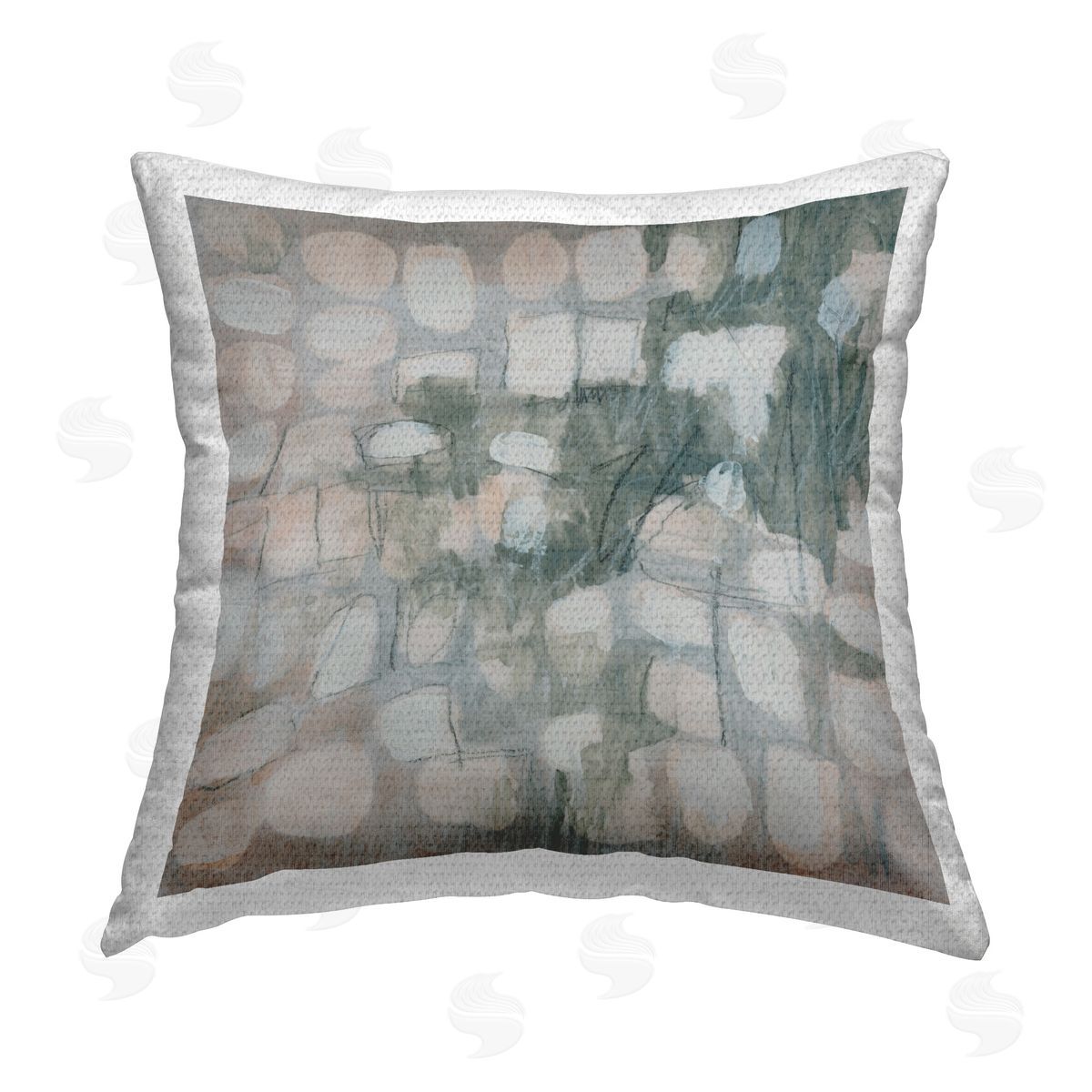June Erica Vess Aligned Scattered Shapes Outdoor Quick-Dry Polyester Printed Throw Pillow