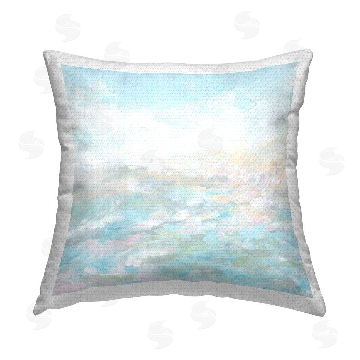 June Erica Vess Flowing Blue Landscape Outdoor Quick-Dry Polyester Printed Throw Pillow