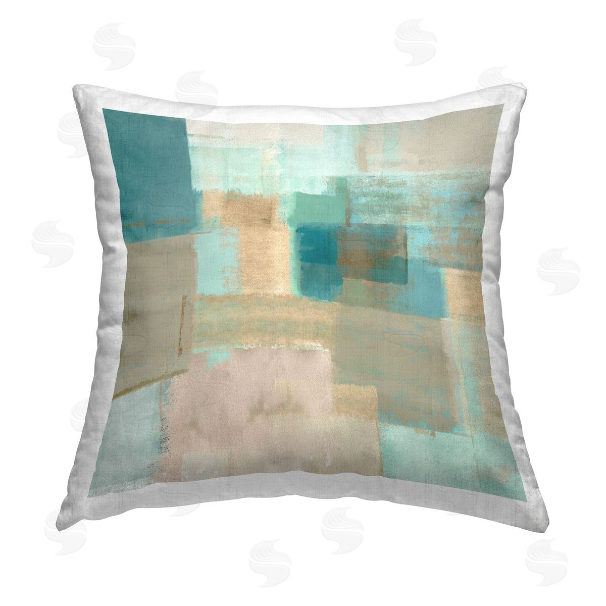 Flora Kouta Geometric Pattern Layers Printed Plush Polyester Throw Pillow