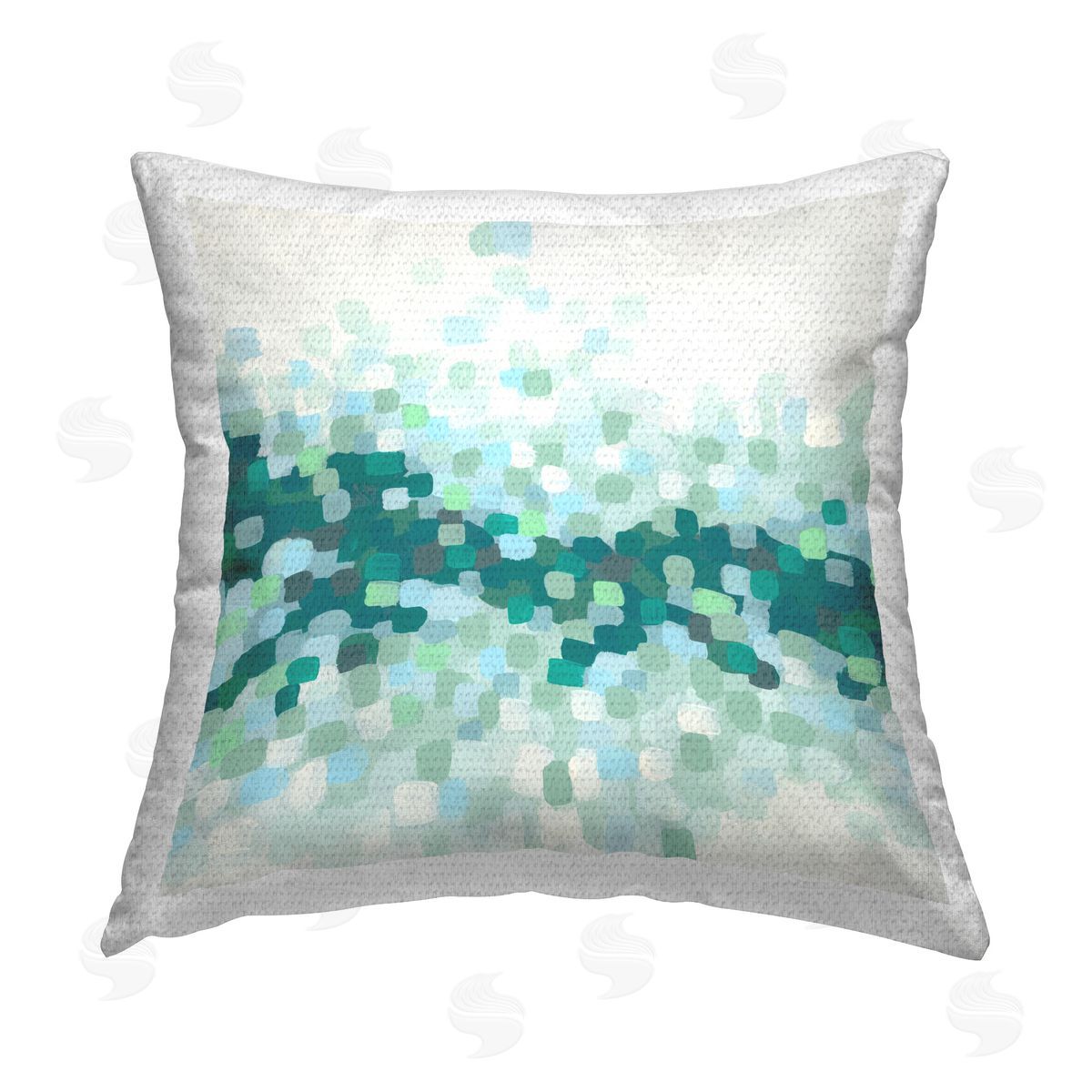 June Erica Vess Dotted Green Shapes Outdoor Quick-Dry Polyester Printed Throw Pillow