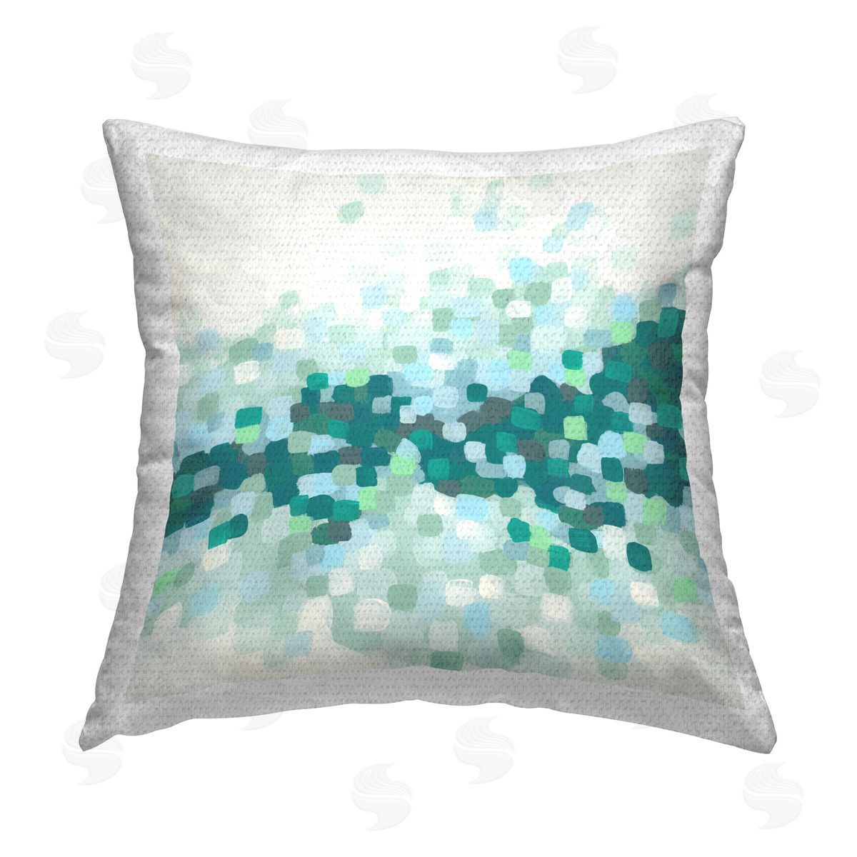 June Erica Vess Green Speckled Shapes Outdoor Quick-Dry Polyester Printed Throw Pillow