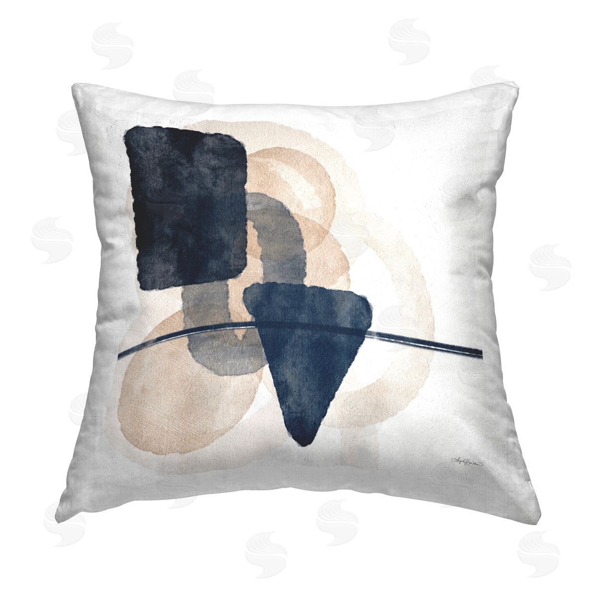 Amber Sterling Various Shapes Layered Printed Plush Polyester Throw Pillow
