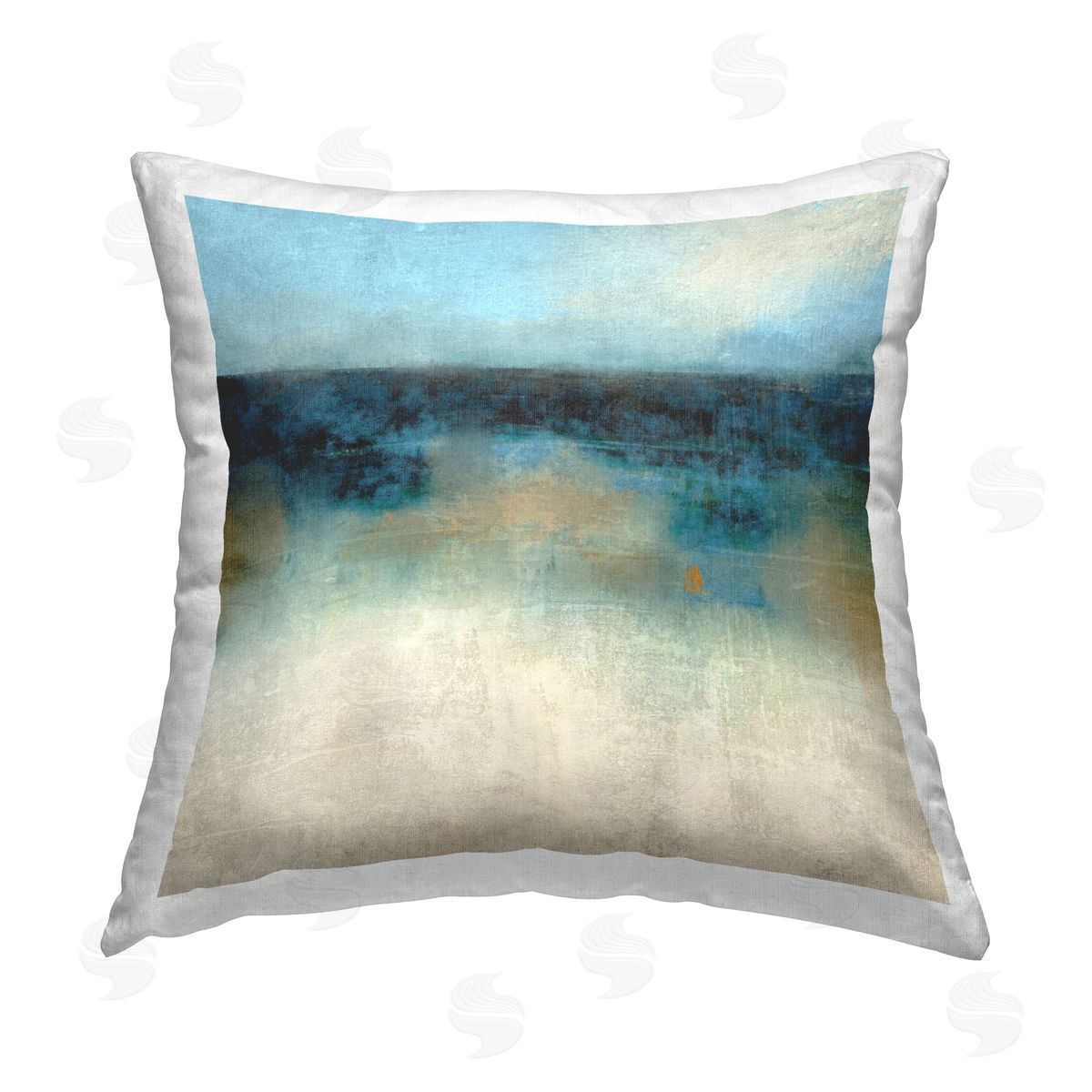Suzanne Nicoll Foggy Nautical Abstraction Printed Plush Polyester Throw Pillow