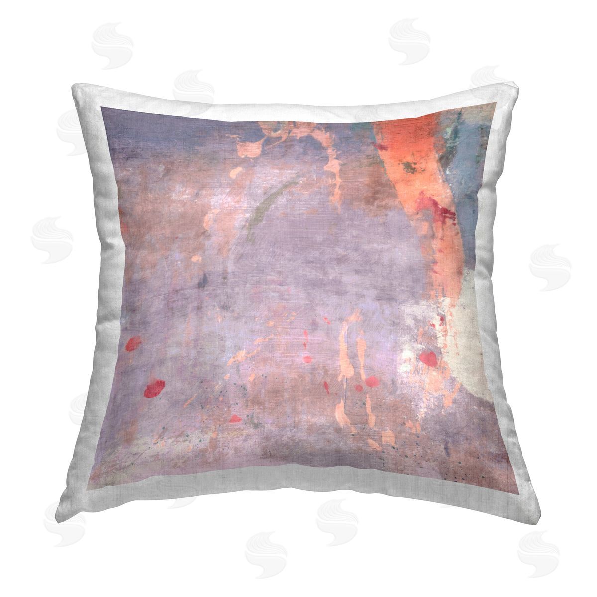 Suzanne Nicoll Purple Brushed Abstract Printed Plush Polyester Throw Pillow