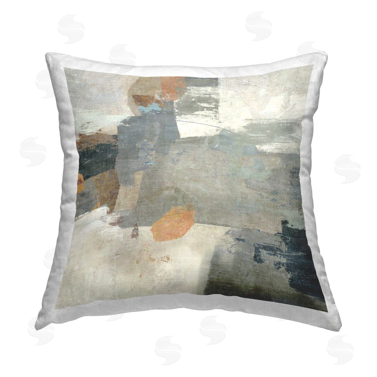 Suzanne Nicoll Rustic Neutral Tones Printed Plush Polyester Throw Pillow