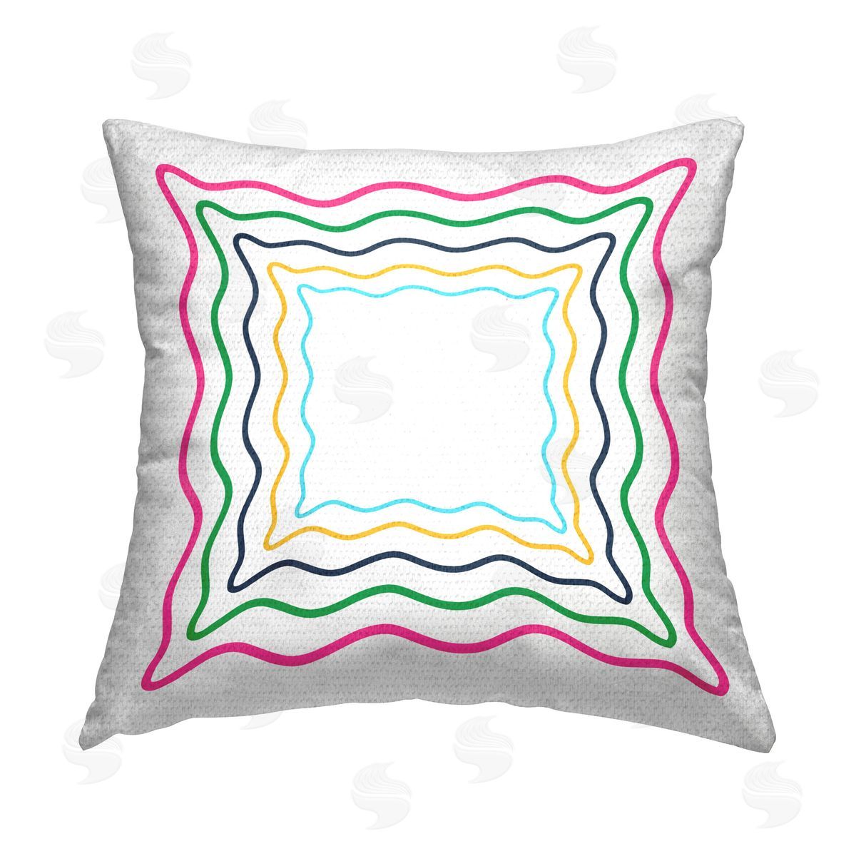 Stupell Studio Bold Wavy Borders Outdoor Quick-Dry Polyester Printed Throw Pillow