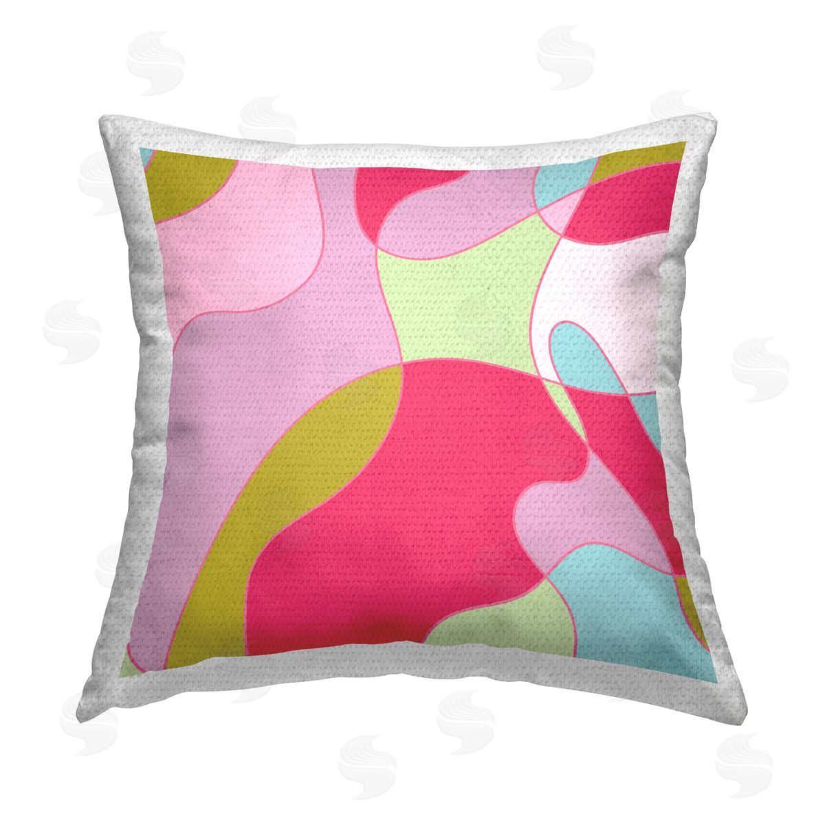 Stupell Studio Curved Shapes Pattern Outdoor Quick-Dry Polyester Printed Throw Pillow