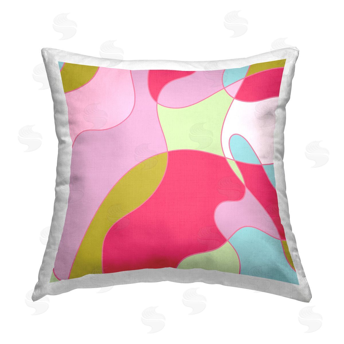 Stupell Studio Curved Shapes Pattern Printed Plush Polyester Throw Pillow