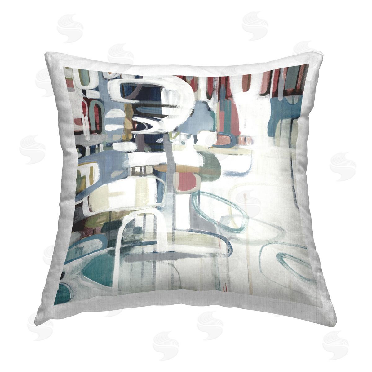 Lisa Ridgers Chaotic Overlapping Shapes Printed Plush Polyester Throw Pillow