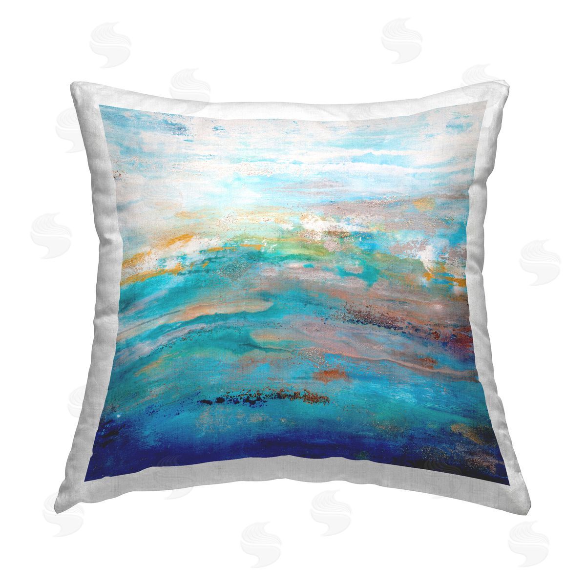 Hilary Winfield Maritime Blue Abstraction Printed Plush Polyester Throw Pillow