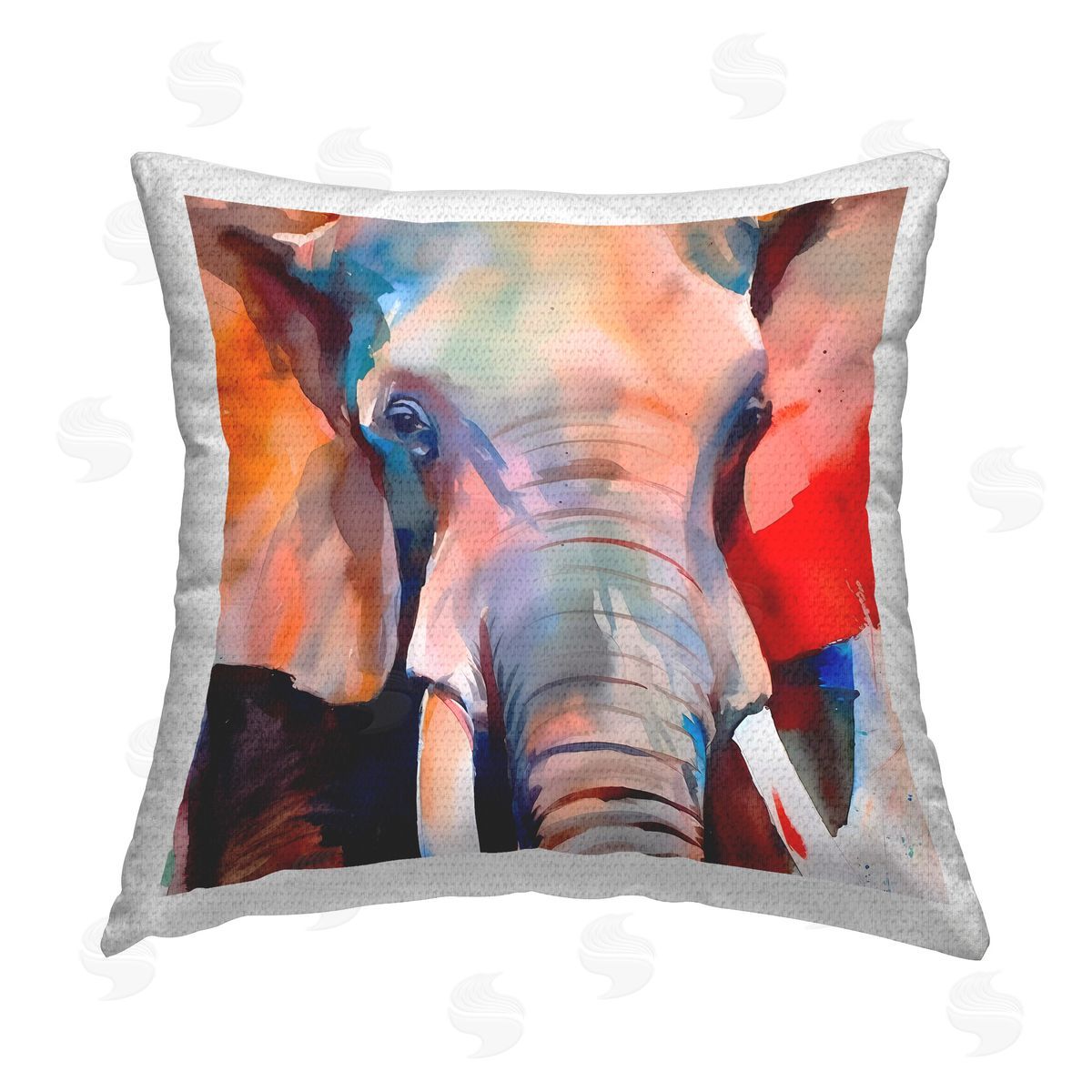Walker Noble Modern Hued Elephant Outdoor Quick-Dry Polyester Printed Throw Pillow