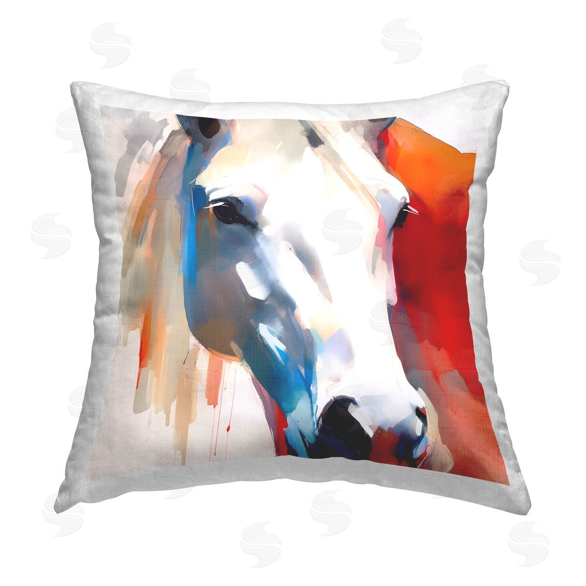 Walker Noble Gazing Horse Close Up Printed Plush Polyester Throw Pillow