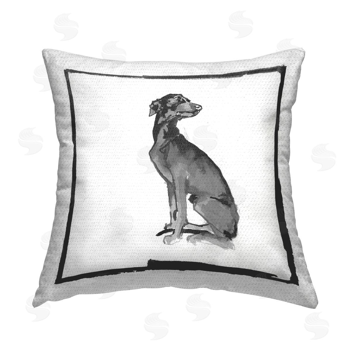 cartissi Minimal Dog Gazing Outdoor Quick-Dry Polyester Printed Throw Pillow