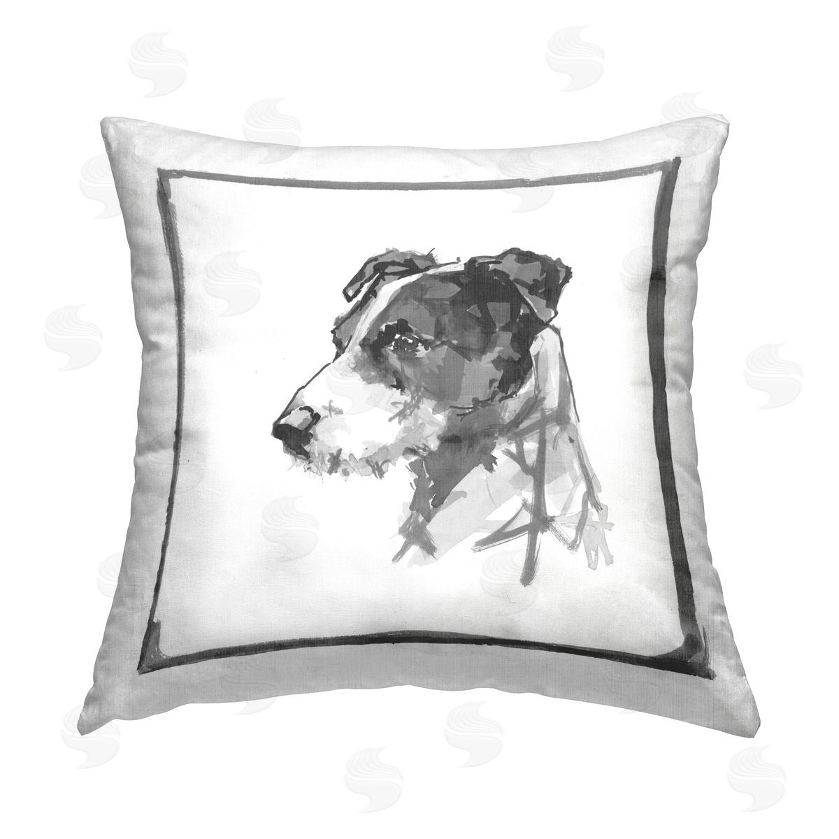 cartissi Jack Russell Portrait Printed Plush Polyester Throw Pillow