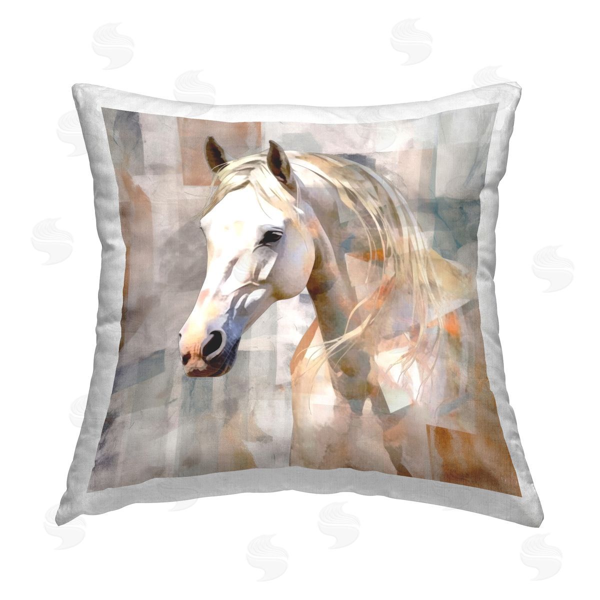 Irena Orlov Geometric Rustic Horse Printed Plush Polyester Throw Pillow