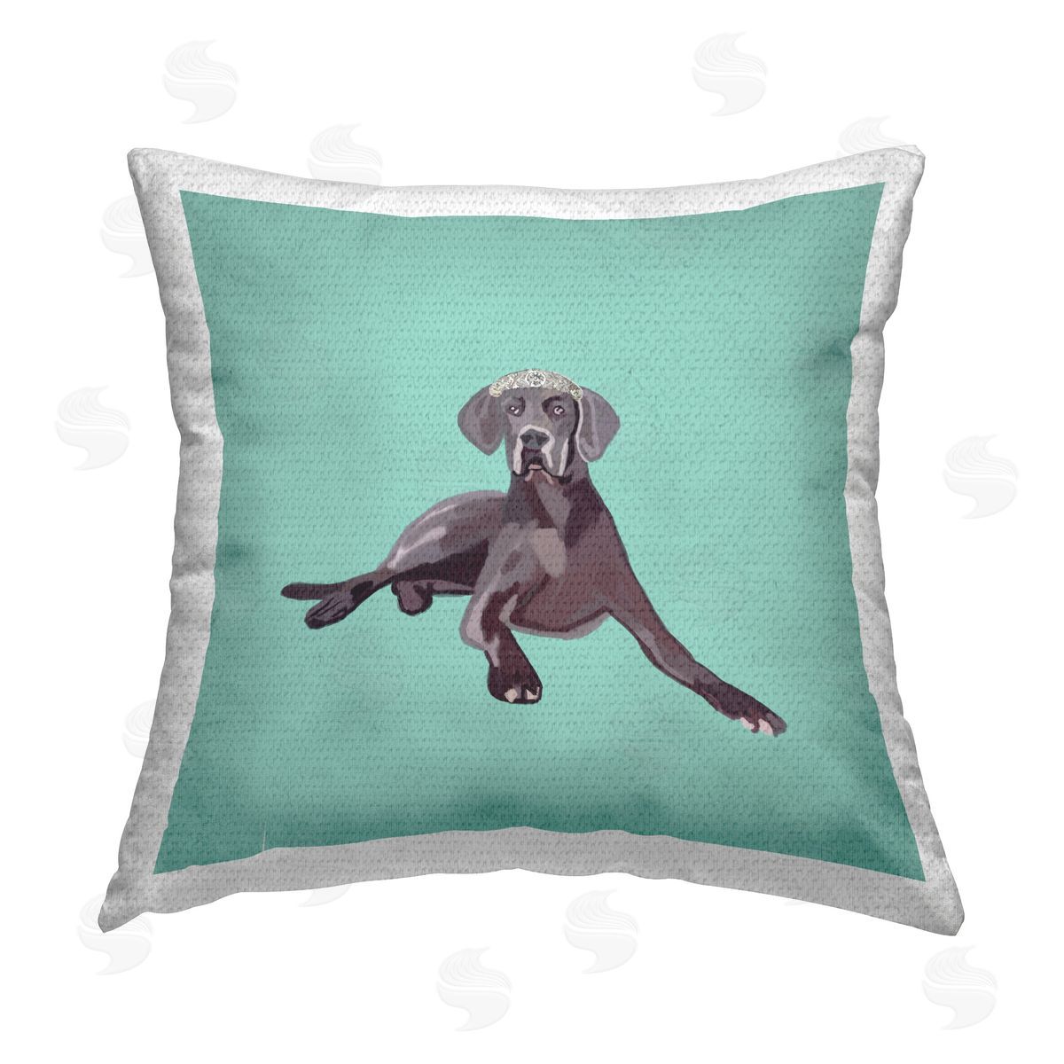 Amelia Noyes Elegant Labrador with Crown Outdoor Quick-Dry Polyester Printed Throw Pillow