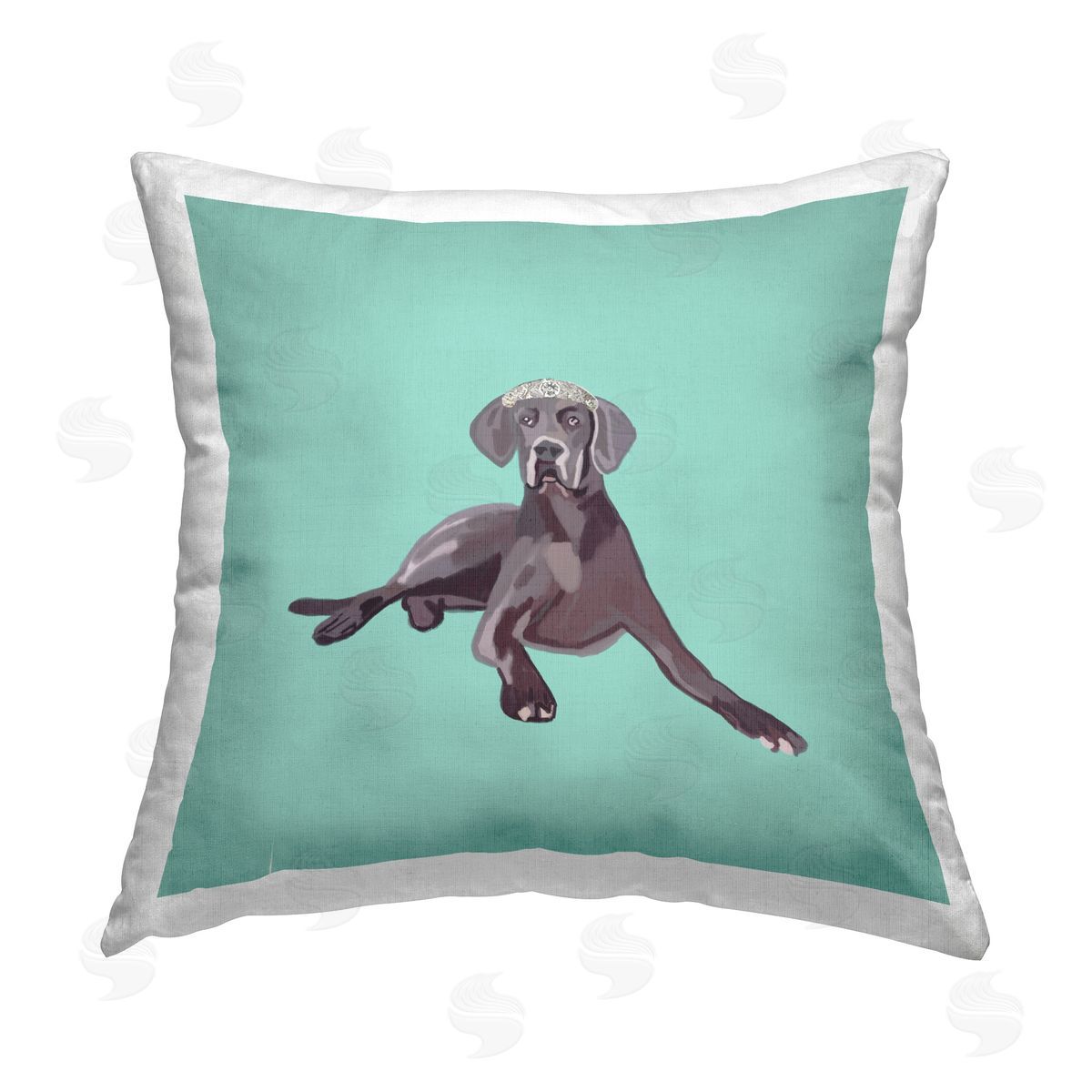 Amelia Noyes Elegant Labrador with Crown Printed Plush Polyester Throw Pillow