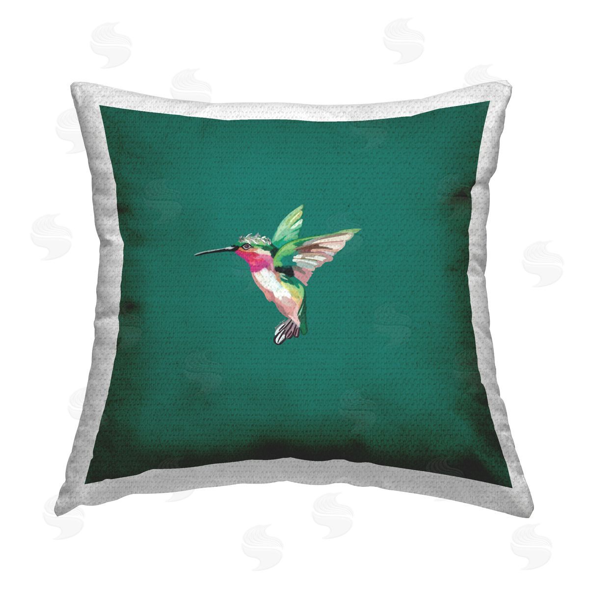 Amelia Noyes Hummingbird Wearing Tiara Outdoor Quick-Dry Polyester Printed Throw Pillow