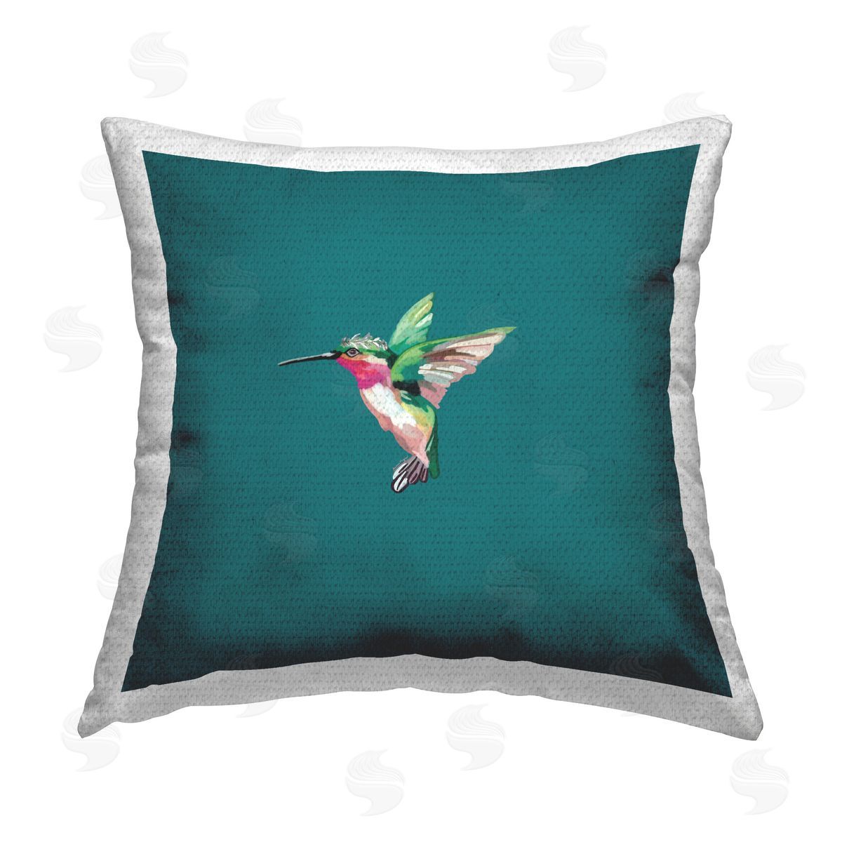 Amelia Noyes Hummingbird Wearing Crown Outdoor Quick-Dry Polyester Printed Throw Pillow