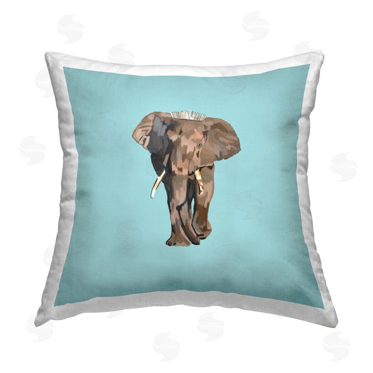 Amelia Noyes Elegant Elephant with Tiara Printed Plush Polyester Throw Pillow