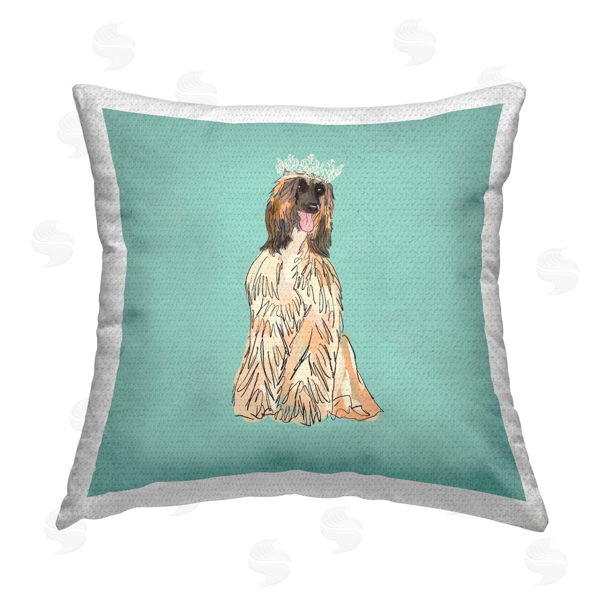 Amelia Noyes Elegant Dog & Tiara Outdoor Quick-Dry Polyester Printed Throw Pillow