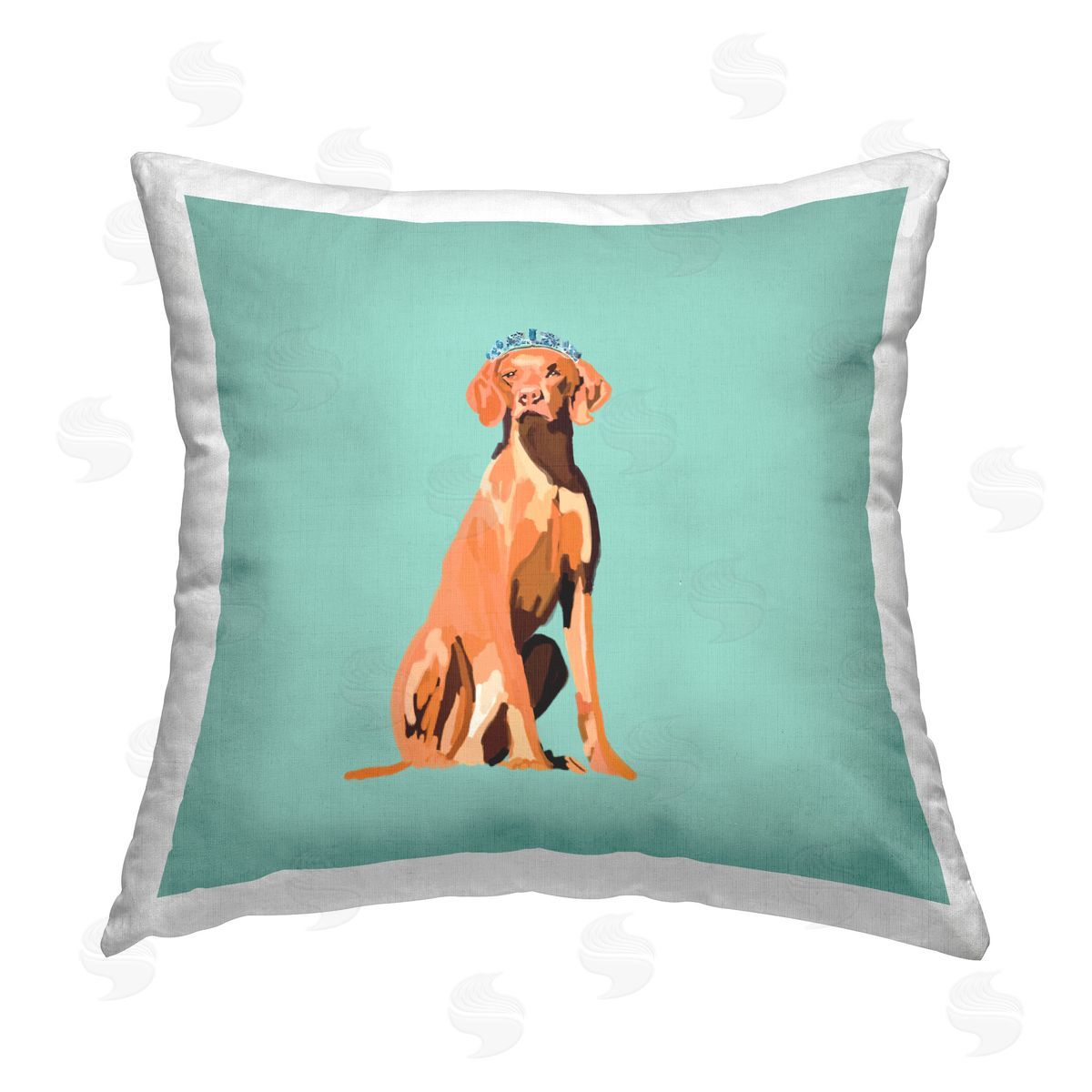 Amelia Noyes Royal Pointer Dog Printed Plush Polyester Throw Pillow