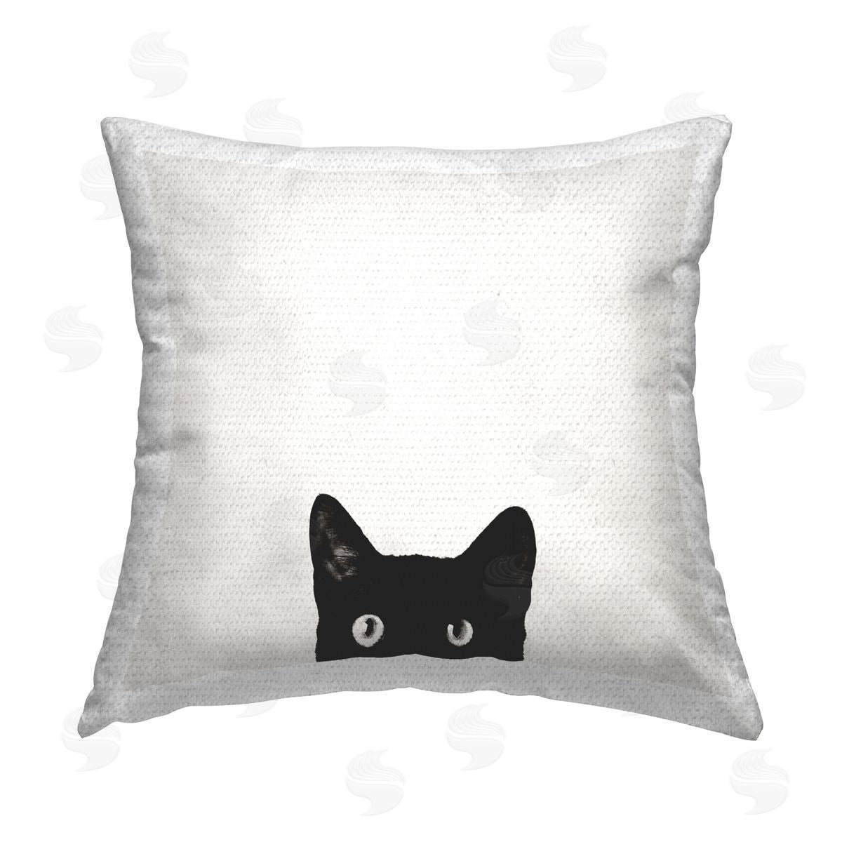 Jon Bertelli Peeking Cat Eyes Outdoor Quick-Dry Polyester Printed Throw Pillow