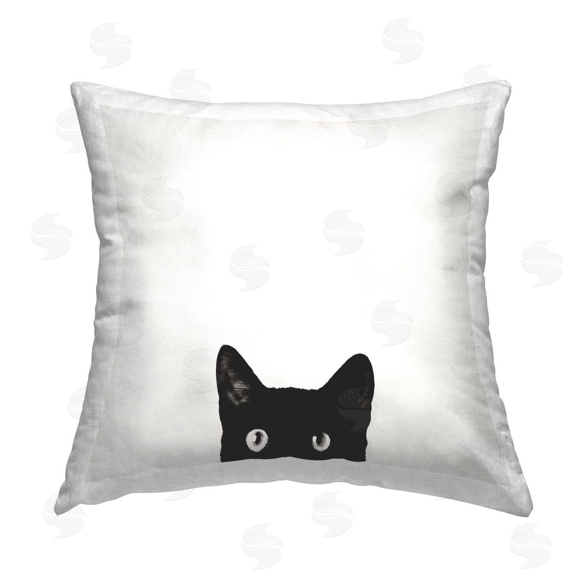 Jon Bertelli Peeking Cat Eyes Printed Plush Polyester Throw Pillow