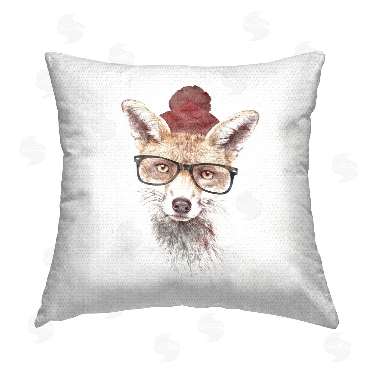 Robert Farkas Minimal Hipster Fox Outdoor Quick-Dry Polyester Printed Throw Pillow
