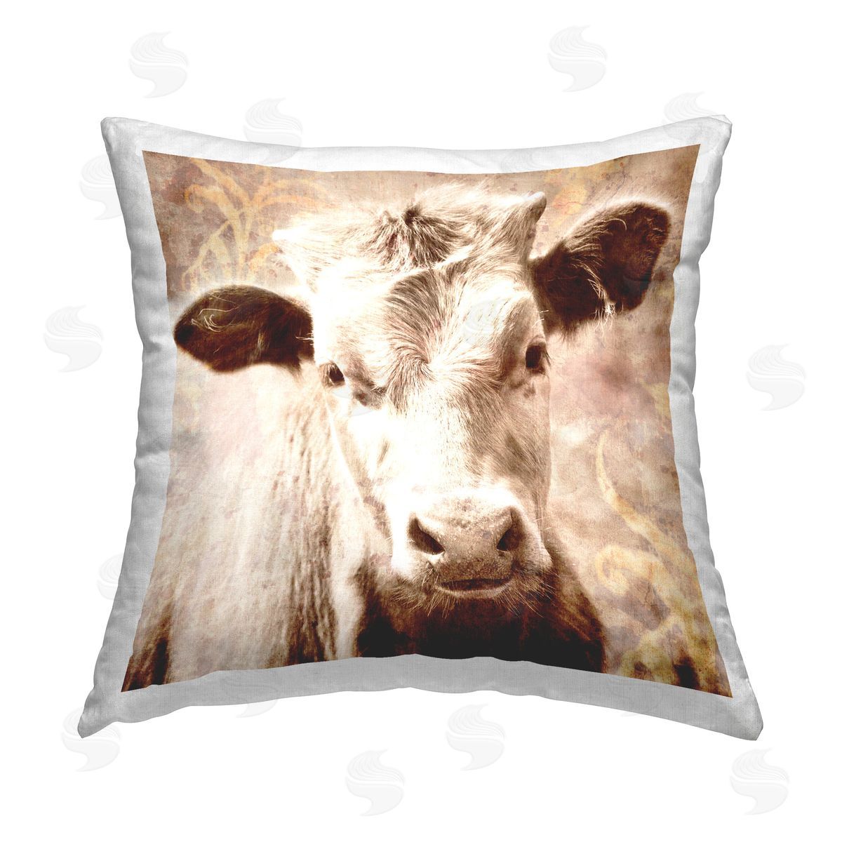 Graffitee Studios Vintage Country Calf Printed Plush Polyester Throw Pillow