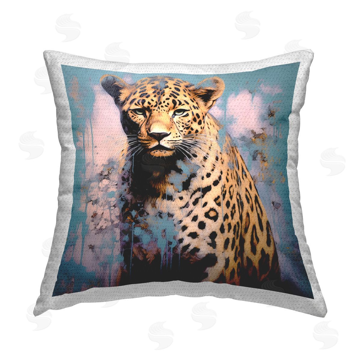 Lazar Studio Cheetah with Modern Pattern Outdoor Quick-Dry Polyester Printed Throw Pillow