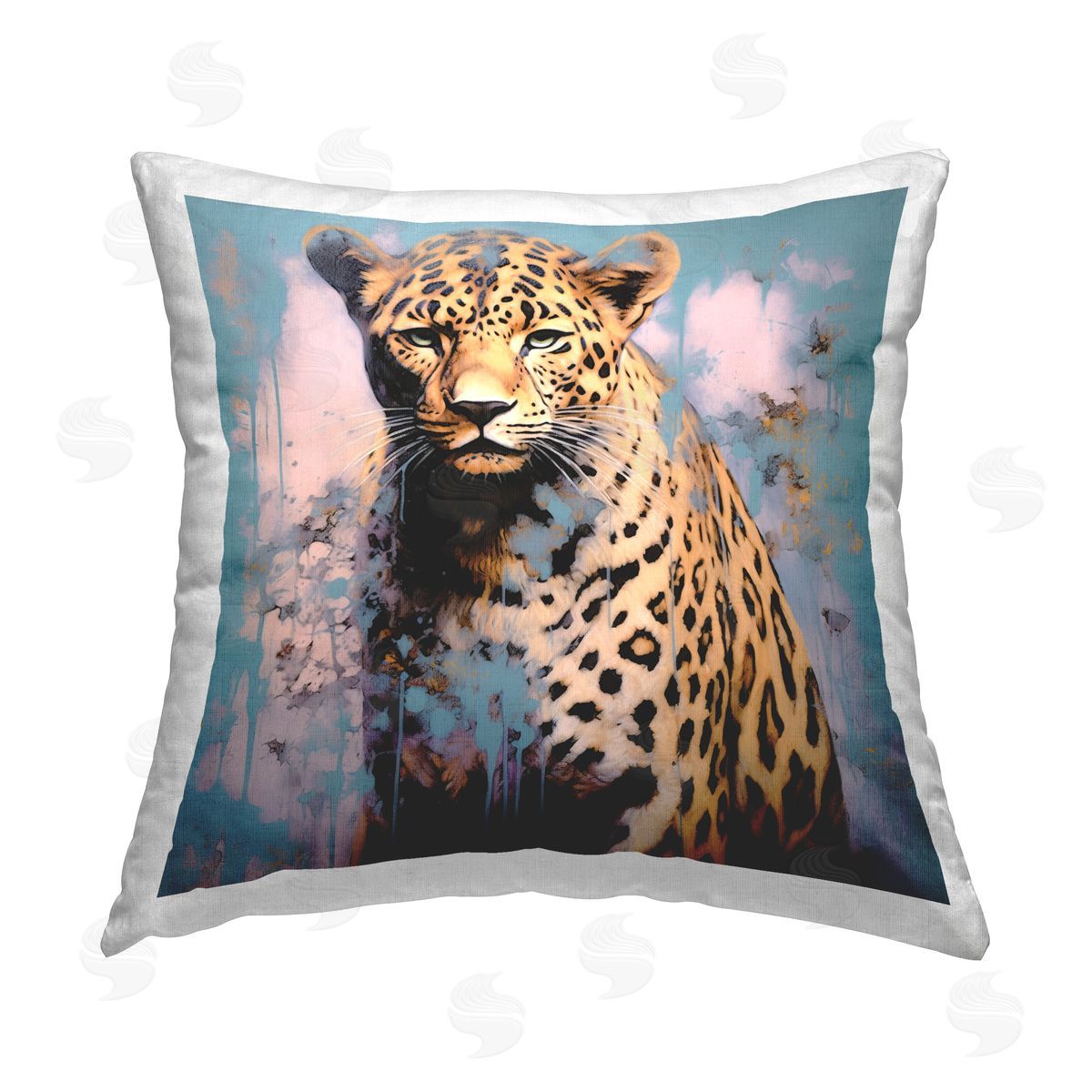 Lazar Studio Cheetah with Modern Pattern Printed Plush Polyester Throw Pillow