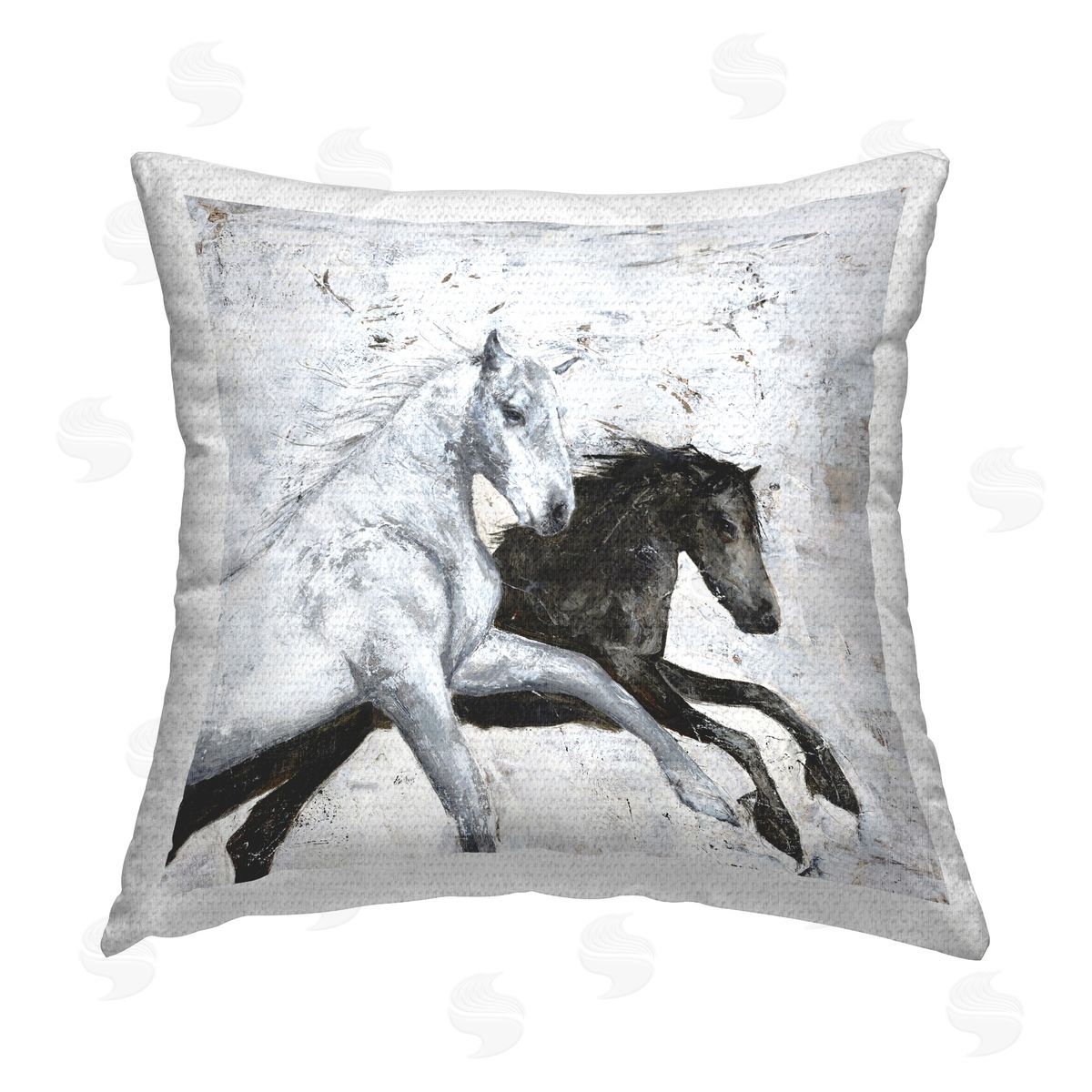 Design Fabrikken Galloping Rustic Horses Outdoor Quick-Dry Polyester Printed Throw Pillow