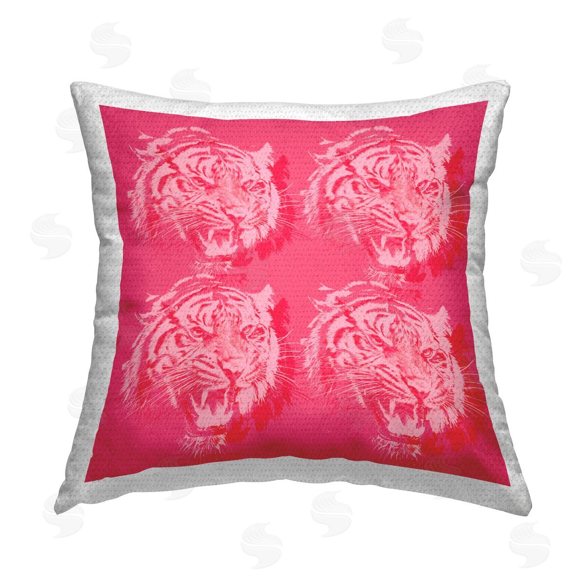 Stupell Studio Pop Style Pink Tigers Outdoor Quick-Dry Polyester Printed Throw Pillow