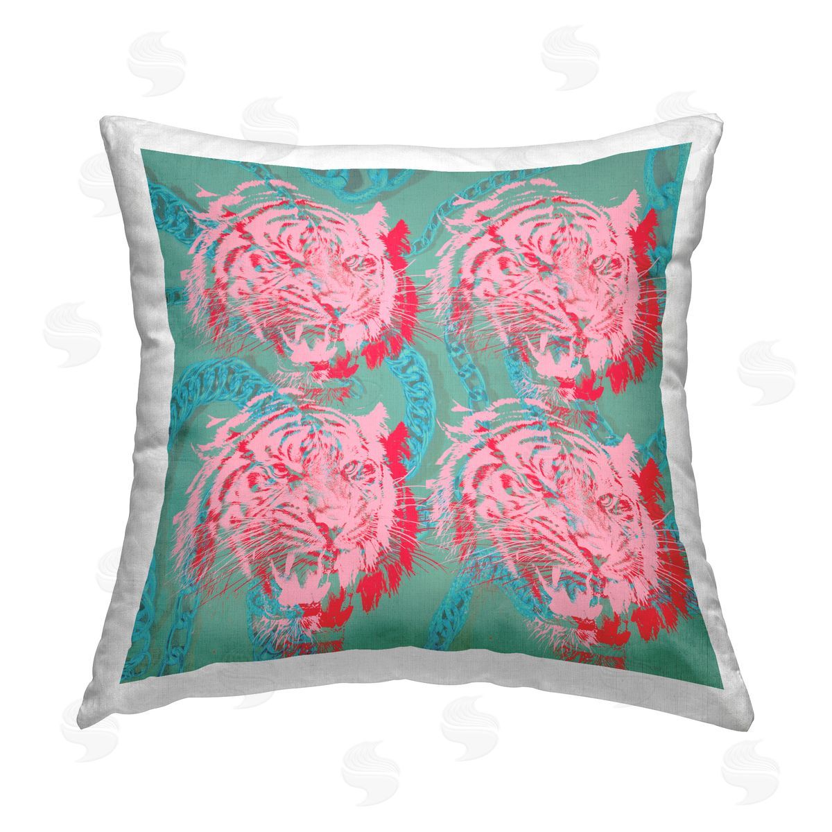 Stupell Studio Abstract Pop Tiger Printed Plush Polyester Throw Pillow