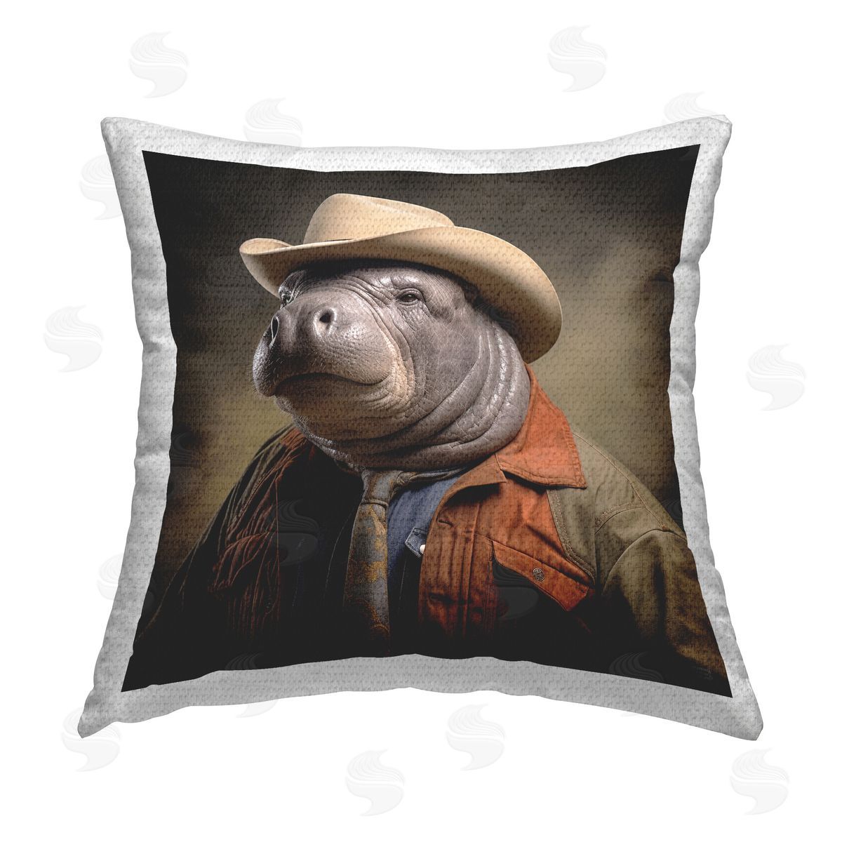 RB Western Manatee Portrait Outdoor Quick-Dry Polyester Printed Throw Pillow