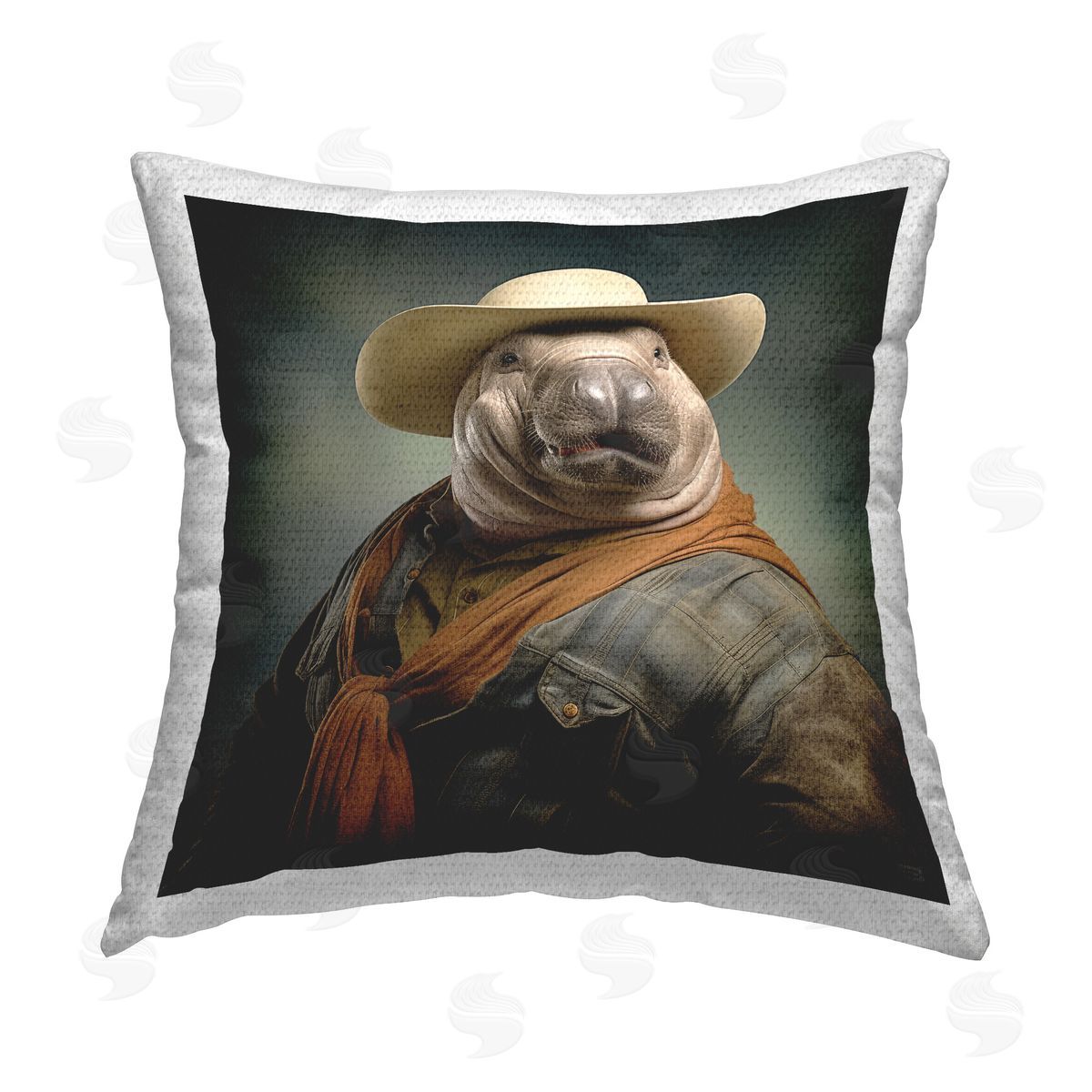 RB Southwestern Sea Life Portrait Outdoor Quick-Dry Polyester Printed Throw Pillow