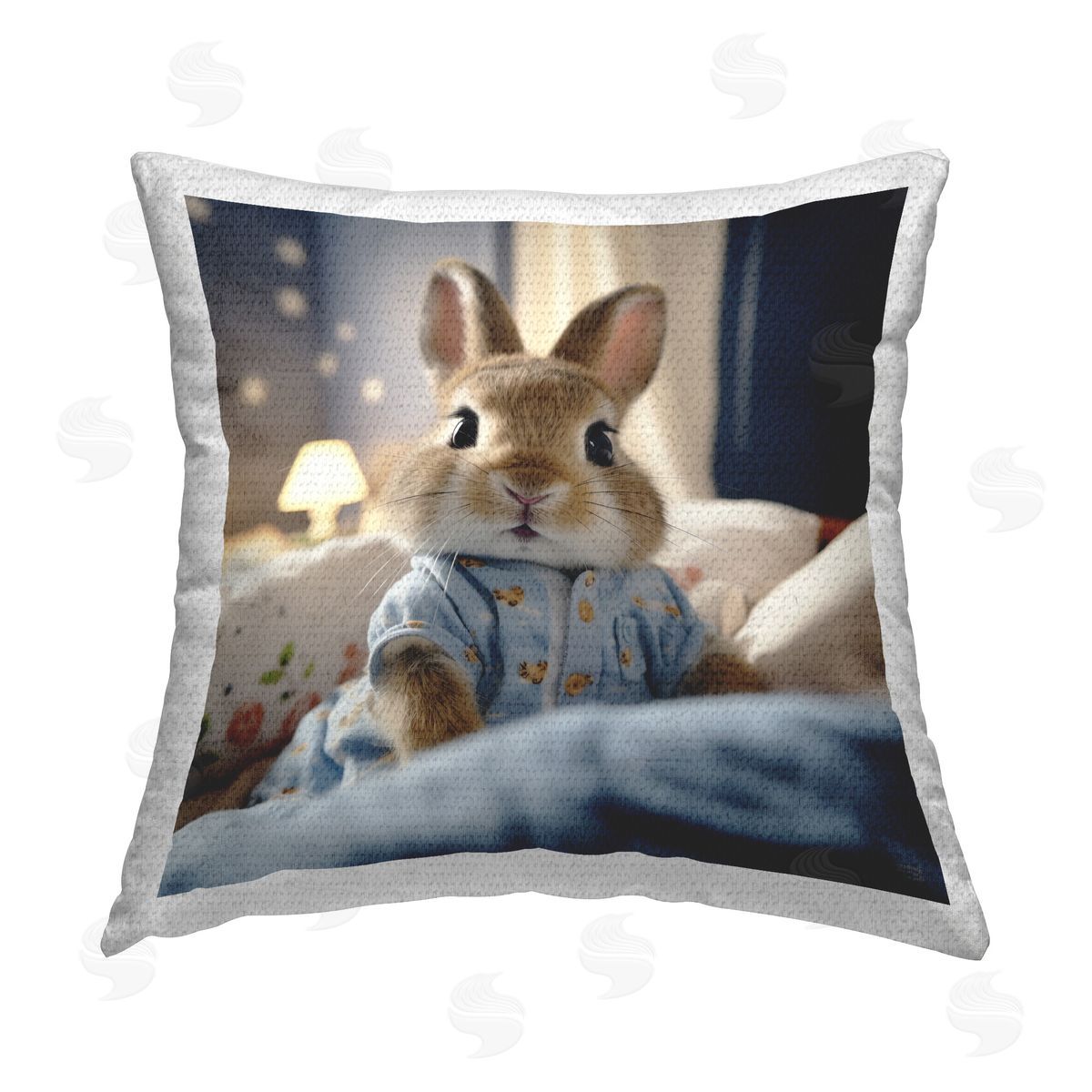 RB Baby Bunny in Pajamas Outdoor Quick-Dry Polyester Printed Throw Pillow