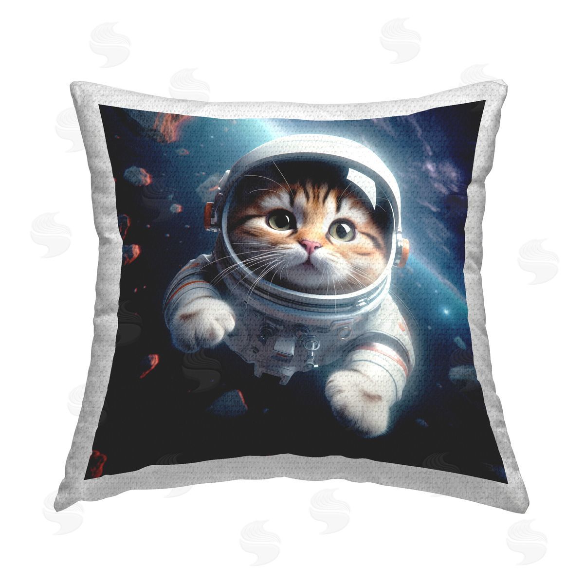 RB Astronaut Cat in Space Outdoor Quick-Dry Polyester Printed Throw Pillow