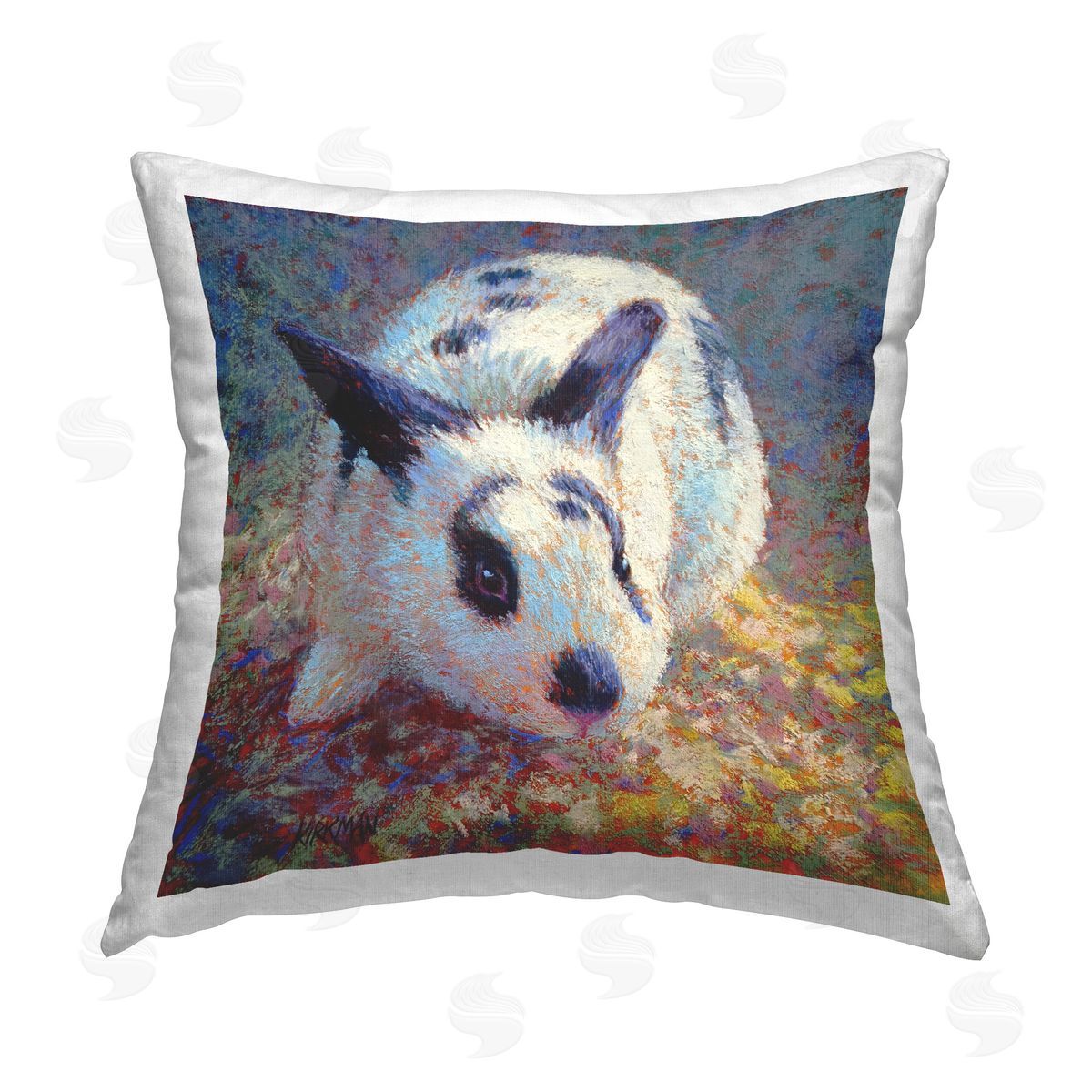 Rita Kirkman Traditional Spotted Bunny Printed Plush Polyester Throw Pillow
