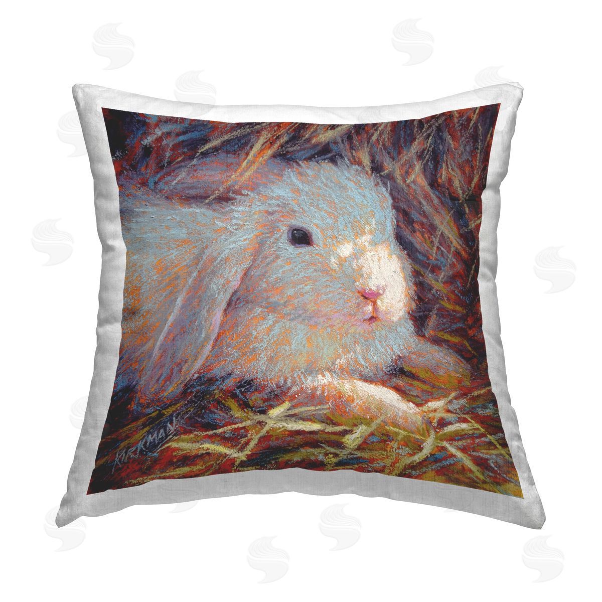 Rita Kirkman Rabbit in Nature Printed Plush Polyester Throw Pillow