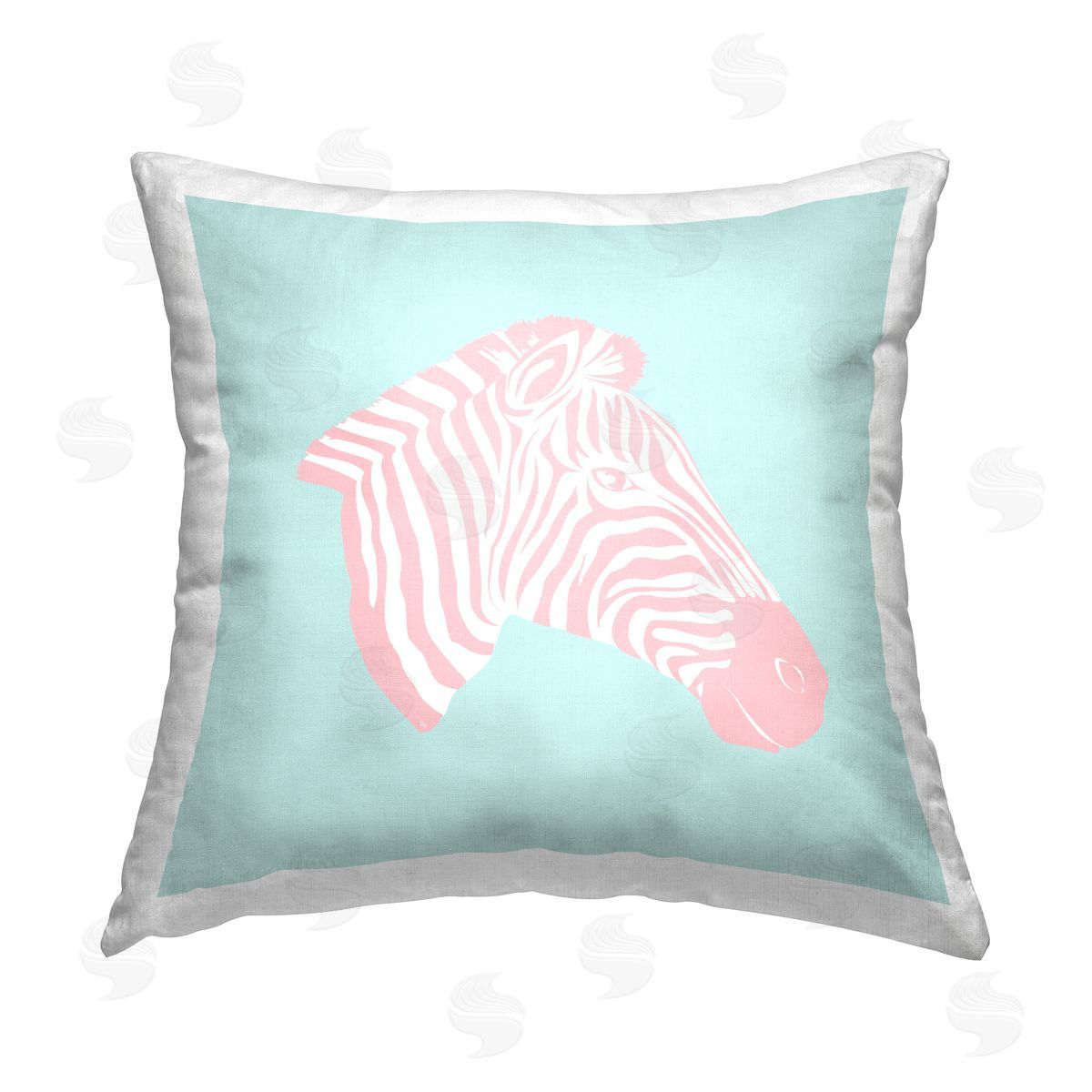 Martina Pavlova Minimal Pastel Zebra Printed Plush Polyester Throw Pillow