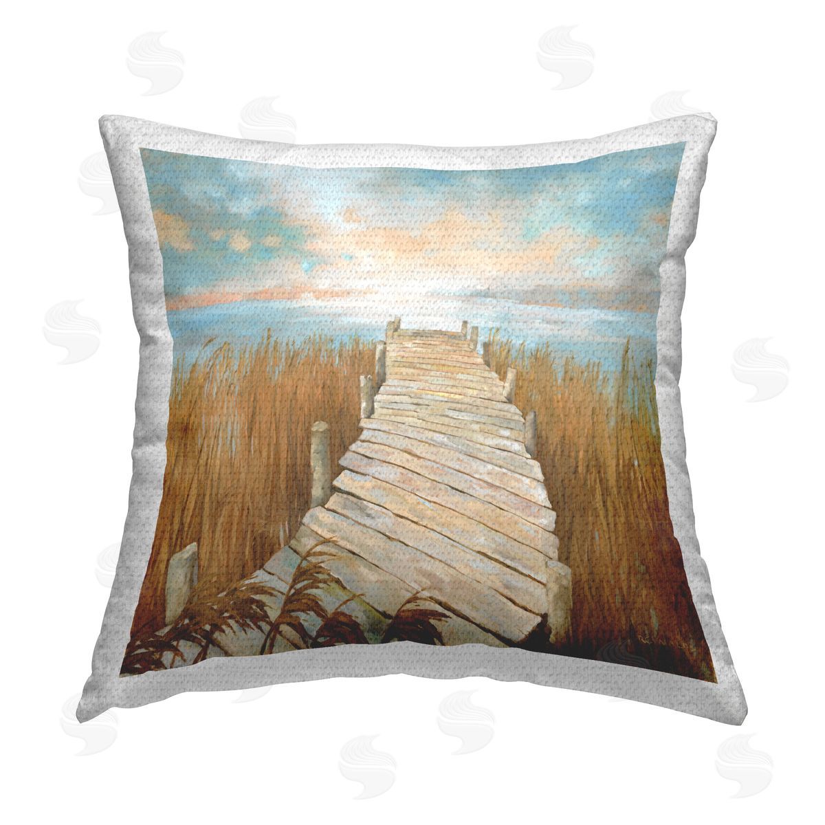 Graham Reynolds Boardwalk Beach Path Outdoor Quick-Dry Polyester Printed Throw Pillow