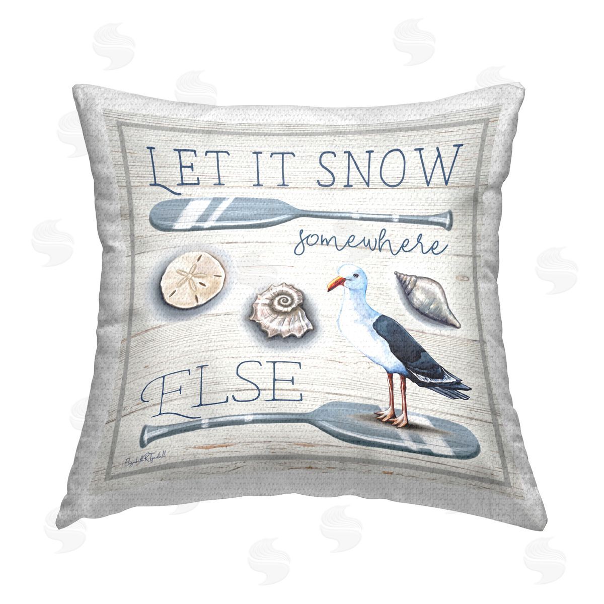 Elizabeth Tyndall Seasonal Nautical Phrase Outdoor Quick-Dry Polyester Printed Throw Pillow