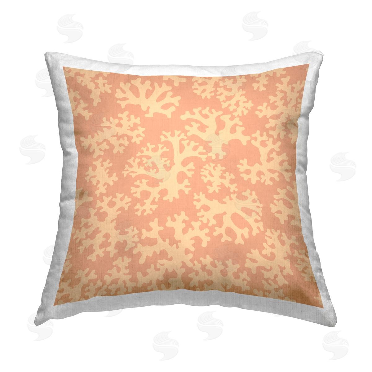 Gail Fraser Orange Coral Pattern Printed Plush Polyester Throw Pillow