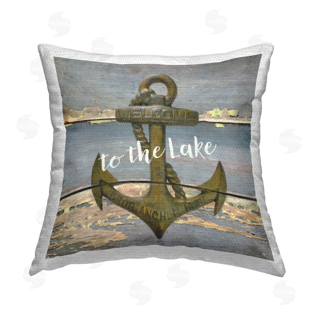 Graffitee Studios Rustic To The Lake Outdoor Quick-Dry Polyester Printed Throw Pillow